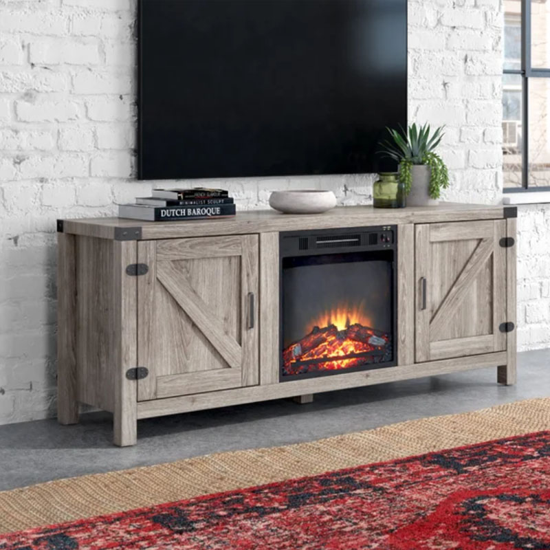 TV stand with fireplace